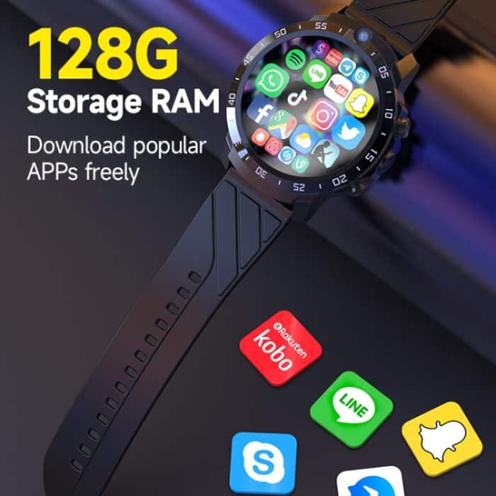 MT27 4G+64G 1,6 Zoll IP67 Wasserdicht 4G Android 8.1 Smart Watch Unterstützung Herzfrequenz/GPS, Silicone Band, Steel Band, Leather Band – Bild 9