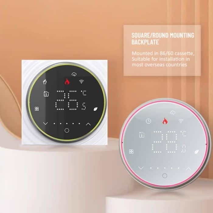 BHT-6001GCLW 95-240V AC 5A Smart Round Thermostat Boiler Heizung LED-Thermostat, With WiFi, Without WiFi – Bild 6