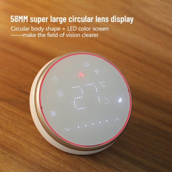 BHT-6001GCLW 95-240V AC 5A Smart Round Thermostat Boiler Heizung LED-Thermostat, With WiFi, Without WiFi – Bild 8