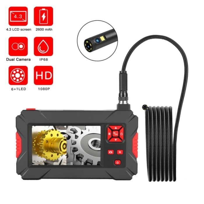 P30 5,5 mm 1080P IP68 Wasserdichtes 4,3-Zoll-Bildschirm-Digitalendoskop mit Doppelkamera, 1m Snake Tube, 3m Snake Tube – Bild 3