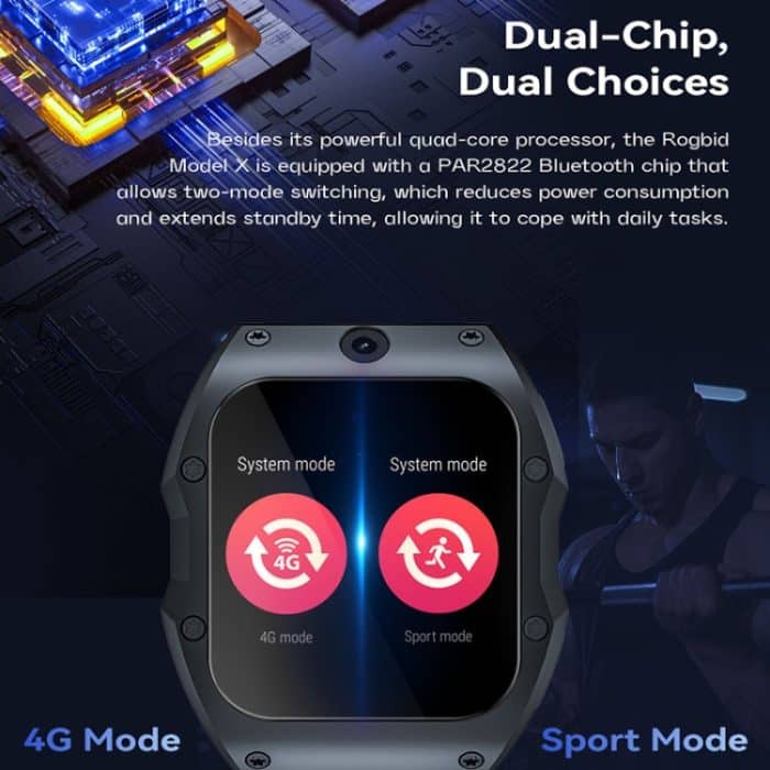 Modell X 1,99 Zoll IP68 wasserdichte Android 9.0 4G Dual-Kameras matte Smartwatch, 2GB+16GB, 4GB+128GB – Bild 5