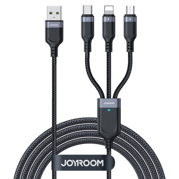 JOYROOM A18 3,5 A USB auf 8 Pin+USB-C/Typ-C+Micro USB 3 in 1 Datenkabel – Bild 1