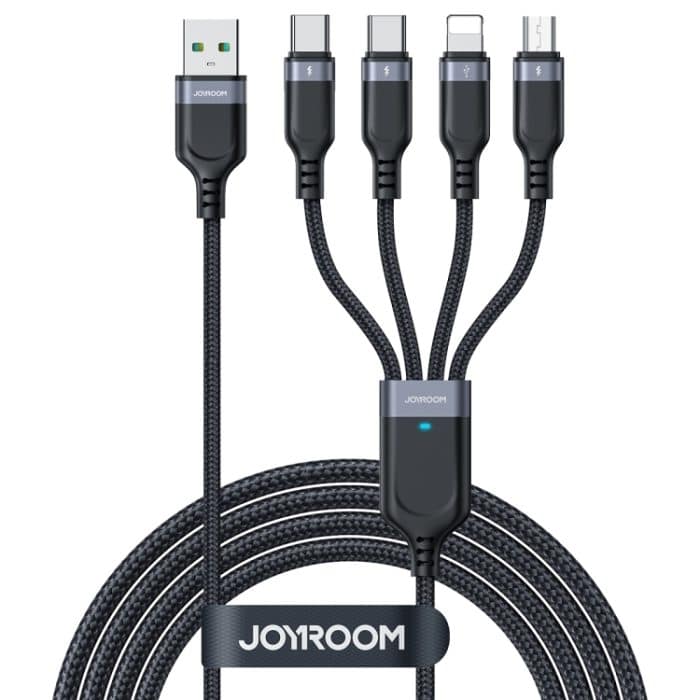 EDA005170901A.jpg JOYROOM A18 3,5 A USB auf 8 Pin + Dual USB-C/Typ-C + Micro USB 4 in 1 Datenkabel, Länge: 1,2 m – Bild 1