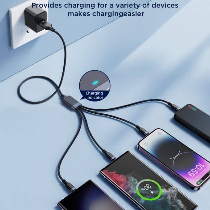 JOYROOM A18 3,5 A USB auf 8 Pin + Dual USB-C/Typ-C + Micro USB 4 in 1 Datenkabel, Länge: 1,2 m – Bild 8