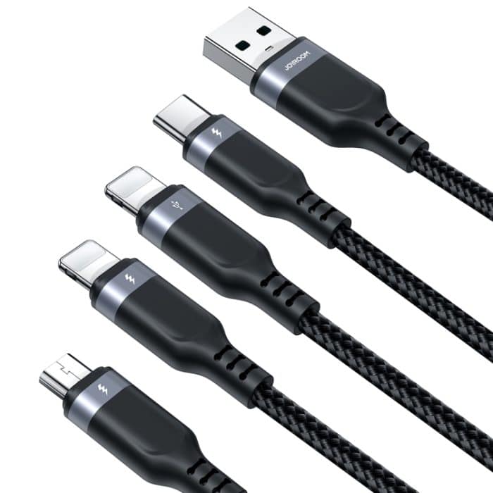 JOYROOM A18 3,5 A USB auf Dual 8 Pin+USB-C/Typ-C+Micro USB 4 in 1 Datenkabel, Länge: 1,2 m – Bild 2