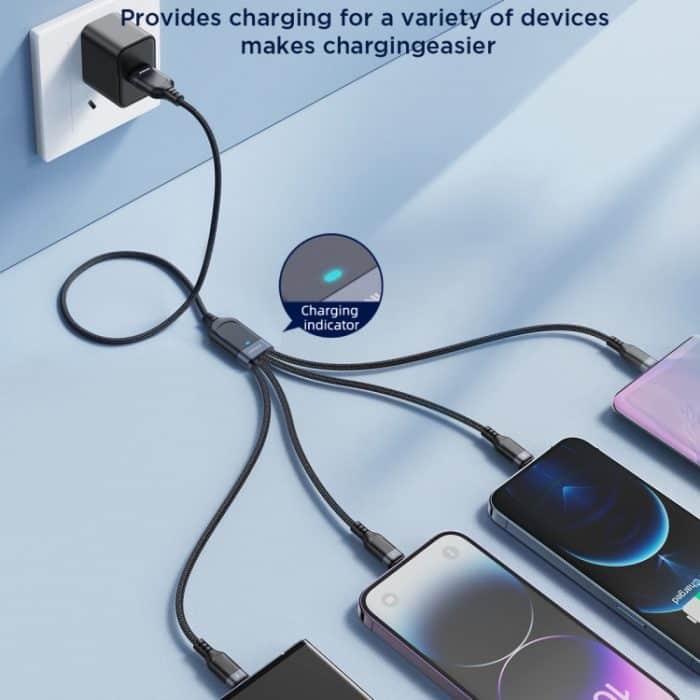 JOYROOM A18 3,5 A USB auf Dual 8 Pin+USB-C/Typ-C+Micro USB 4 in 1 Datenkabel, Länge: 1,2 m – Bild 8