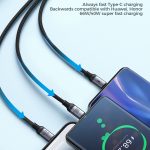 JOYROOM A21 100 W USB auf 8 Pin+Typ-C+Micro USB 3 in 1 Ladekabel, Länge: 1,2 m – Bild 4