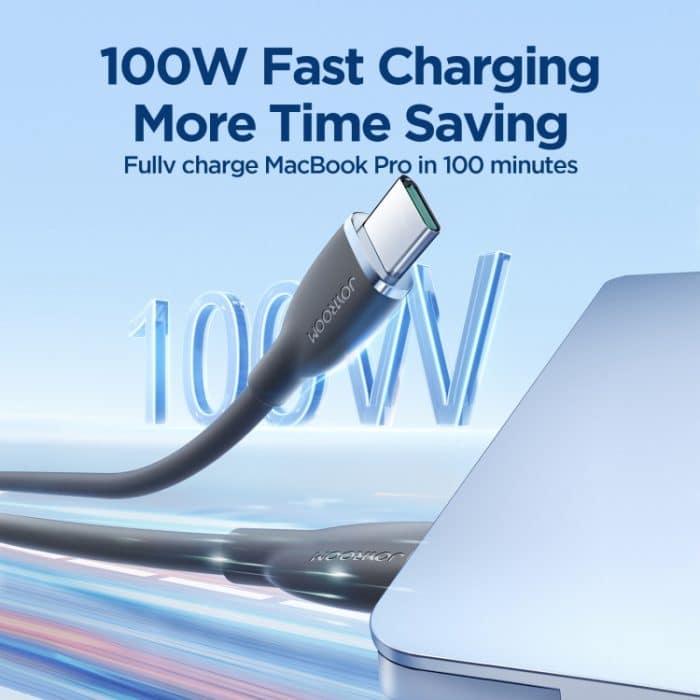 JOYROOM SA29-CC5 100 W USB-C/Typ-C auf USB-C/Typ-C Flüssigsilikon-Schnellladedatenkabel, Länge: 1,2 m – Bild 5