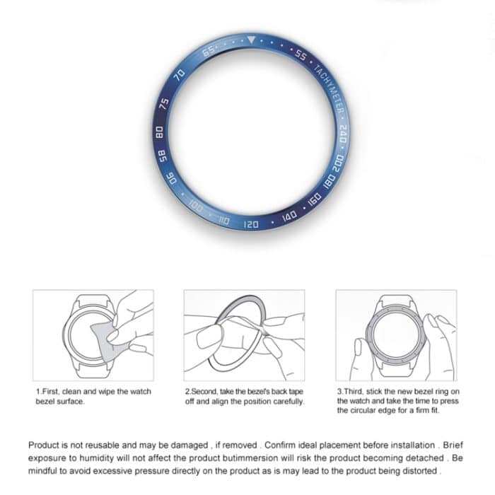 E Style Smart Watch Stahlring-Schutzrahmen, For Samsung Galaxy Watch6 Classic 47mm, For Samsung Galaxy Watch6 Classic 43mm – Bild 4