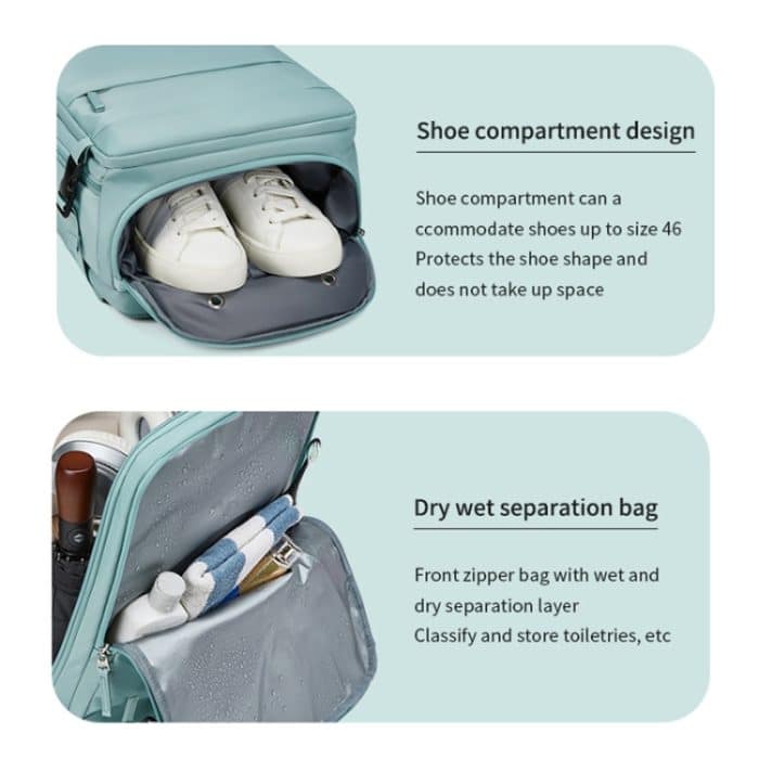 Outdoor-Reisen Schultertasche Laptop-Rucksack mit großer Kapazität, Green, Black, Purple, Khaki, Pink, Dark Green, Army Green – Bild 7