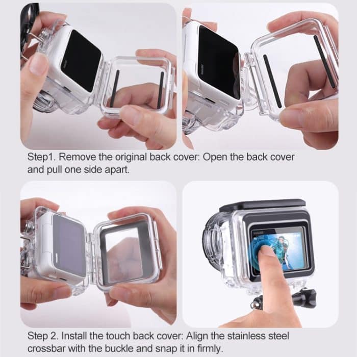 Wasserdichtes Unterwassergehäuse mit Touch-Rückseite, For Insta360 GO 3 / 3S – Bild 7