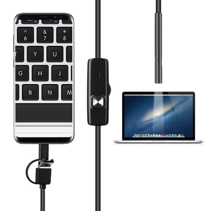 AN100 3-in-1-IP67-wasserdichte USB-C/Typ-C + Micro-USB + USB-HD-Endoskop-Hartrohr-Inspektionskamera für Teile von Android-Mobiltelefonen mit OTG-Funktion, mit 6 LEDs, 5.5mm, 7mm, 8mm – Bild 7