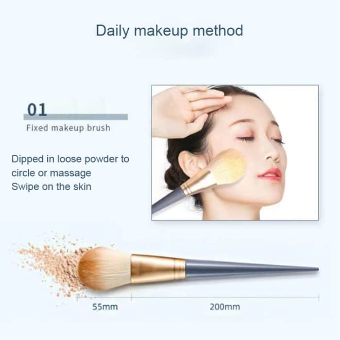 Schönheitspinsel, milchblaue Farbe, fusselfreies Make-up-Pinsel-Set – Bild 4