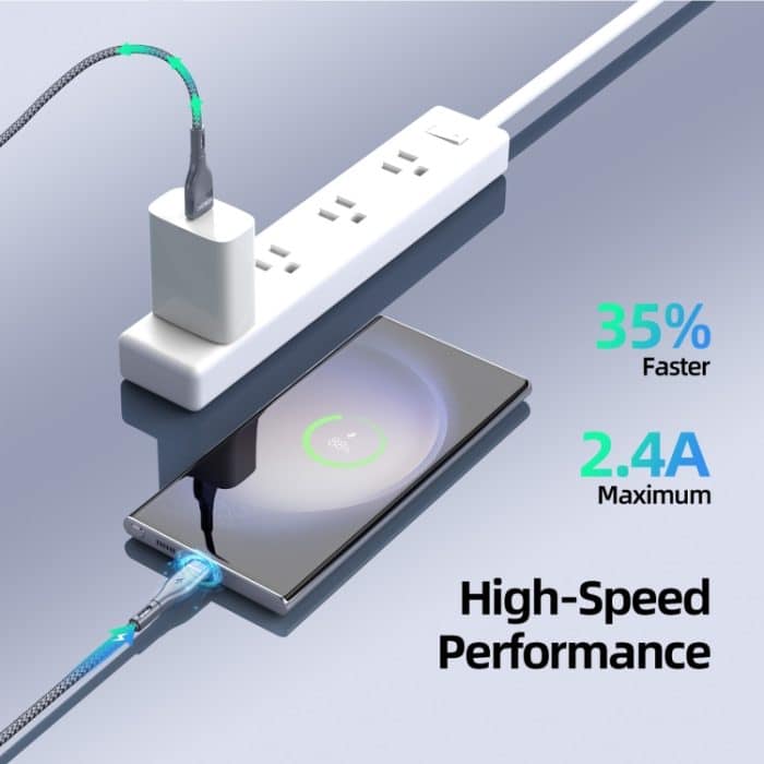 DUZZONA A8 2,4 A USB-auf-USB-C/Typ-C-Ladedatenkabel – Bild 7