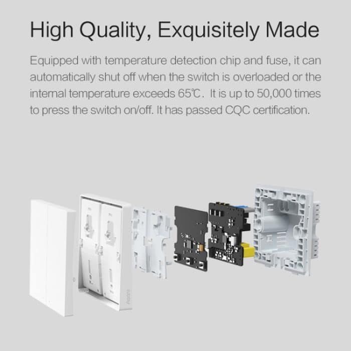 Original Xiaomi Aqara Smart Wandschalter D1,, Single FireWire Single Button Version, Single FireWire Double Button Version, Single FireWire Three Button Version, Zero FireWire Single Button Version, Zero FireWire Double Button Version... – Bild 10