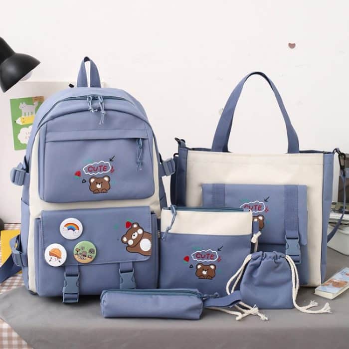 EDA005676001A.jpg 5 Stück/Set Schüler-Schultaschen, leichter und süßer Mädchen-Rucksack – Bild 1