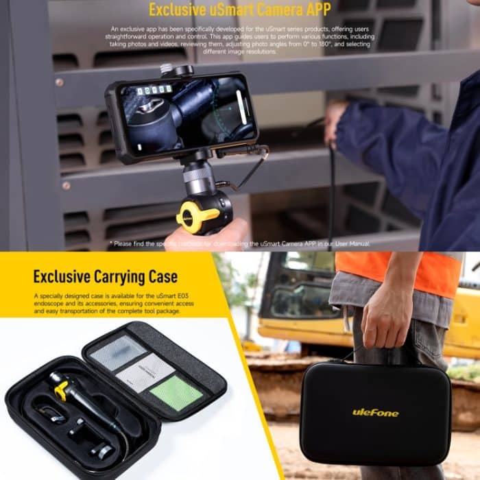 Ulefone uSmart E03 Drehbares Endoskop IP67 Wasserdicht für Armor 24 / 21 / 19 / 18T / Armor Pad, uSmart E03 – Bild 11