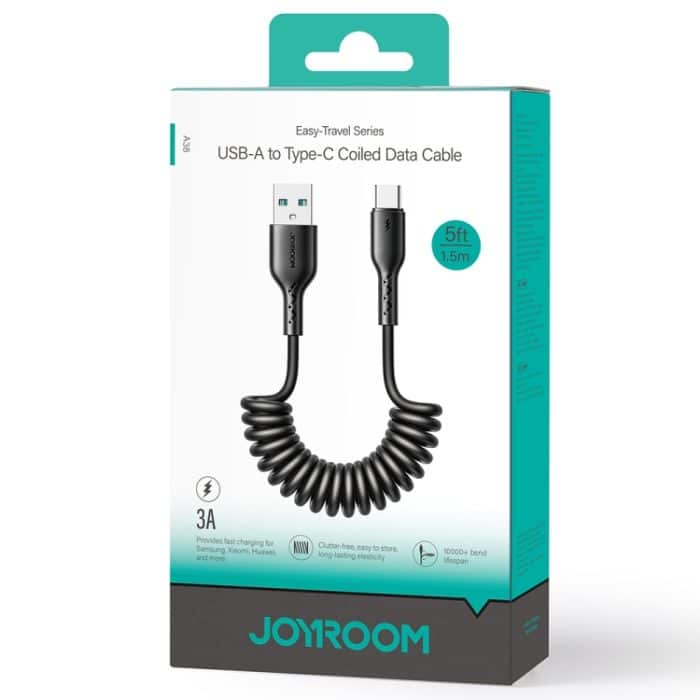 JOYROOM SA38-AC3 3A USB-auf-USB-C/Typ-C-Spiral-Schnellladedatenkabel – Bild 10