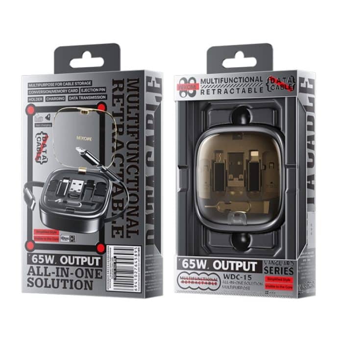 WK WDC-15 Pioneer Series 65 W USB-C/Typ-C auf USB-C/Typ-C multifunktionales Teleskop-Speicherdatenkabel, Länge: 1 m – Bild 9