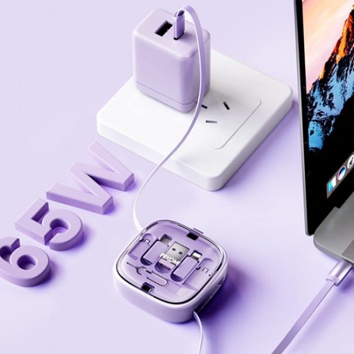 WK WDC-15 Pioneer Series 65 W USB-C/Typ-C auf USB-C/Typ-C multifunktionales Teleskop-Speicherdatenkabel, Länge: 1 m – Bild 6