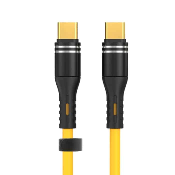 USB-C/Typ-C auf USB-C/Typ-C Flüssigsilikon-Ladedatenkabel, Länge: 1,2 m – Bild 1