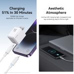 USAMS Typ-C auf 8-poliges, klares LED-30-W-PD-Schnellladedatenkabel aus Aluminiumlegierung, Länge: 1,2 m – Bild 5