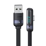 USAMS US-SJ651 6A USB auf USB-C/Typ-C Aluminiumlegierung Digitalanzeige Schnelllade-Winkeldatenkabel, Länge: 1,2 m
