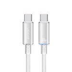 USAMS Typ-C-auf-Typ-C-Aluminiumlegierung, klares LED-100-W-Schnellladedatenkabel, Länge: 1,2 m