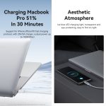 USAMS Typ-C-auf-Typ-C-Aluminiumlegierung, klares LED-100-W-Schnellladedatenkabel, Länge: 1,2 m – Bild 4