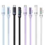 USAMS US-SJ653 PD 100 W USB-C/Typ-C auf USB-C/Typ-C Aluminiumlegierung Digitalanzeige Schnelllade-Winkeldatenkabel, Länge: 1,2 m – Bild 2