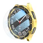 Galvanisiertes PC-Gehäuse + gehärtete Folie + Uhren-Lünettenring-Set, For Samsung Galaxy Watch6 Classic 47mm R960, For Samsung Galaxy Watch6 Classic 43mm R950