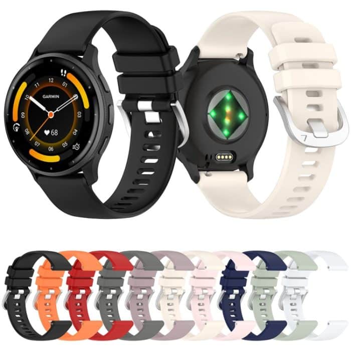 Flüssigglänzendes Silikon-Uhrenarmband mit silberner Schnalle, For Garmin Venu 3 – Bild 2