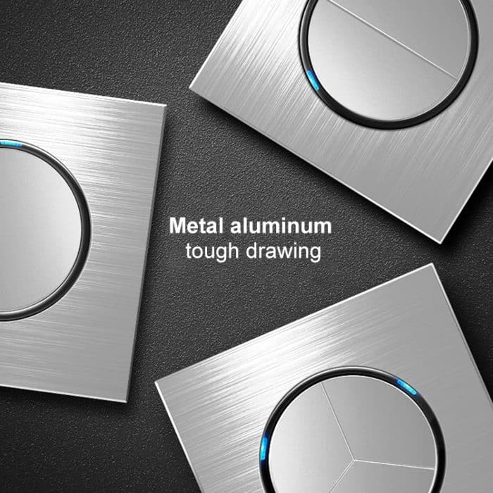 86 mm graues Aluminium-Drahtzieh-LED-Schaltfeld, One Billing Control, One Open Dual Control, Two Billing Control, Two Open Dual Control, Triple Billing Control, Triple Open Dual Control, Four Open Dual Control, One Open Multiple Control, Computer Socke... – Bild 6