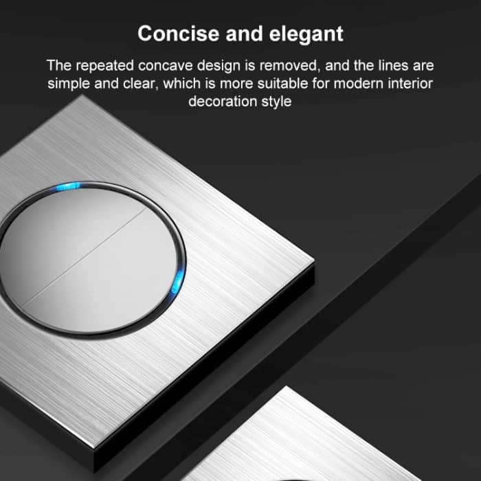 86 mm graues Aluminium-Drahtzieh-LED-Schaltfeld, One Billing Control, One Open Dual Control, Two Billing Control, Two Open Dual Control, Triple Billing Control, Triple Open Dual Control, Four Open Dual Control, One Open Multiple Control, Computer Socke... – Bild 8