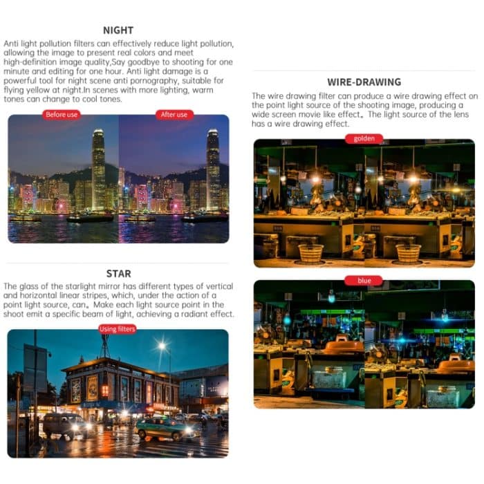 Für DJI OSMO Pocket 3 JSR ZB-Serie Kameraobjektivfilter, Streak Drawing Blue, Streak Drawing Gold – Bild 6