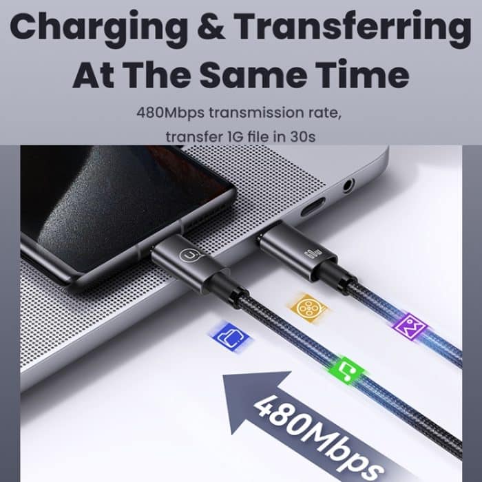 USAMS US-SJ661 Typ-C-auf-Typ-C-60-W-Schnellladedatenkabel, Länge: 1,2 m – Bild 8