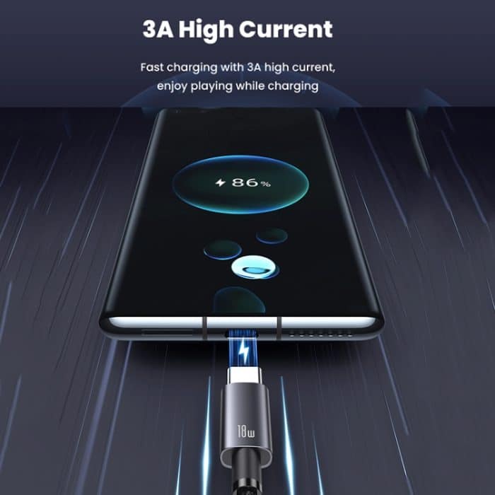 USAMS US-SJ663 USB-auf-Typ-C-3A-Schnellladedatenkabel, Länge: 1,2 m – Bild 4