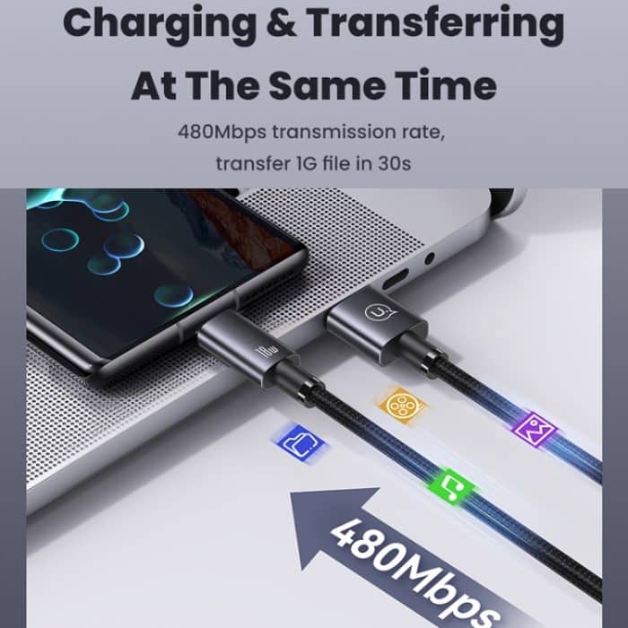 USAMS US-SJ663 USB-auf-Typ-C-3A-Schnellladedatenkabel, Länge: 1,2 m – Bild 8