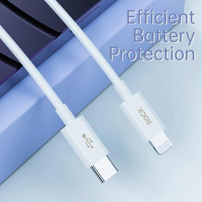 ROCK Simple Series 1 m 27 W USB-C/Typ-C auf 8-poliges Schnelllade-Datenkabel – Bild 8