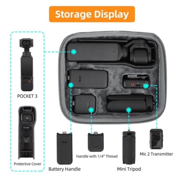 Für DJI Osmo Pocket 3 Sunnylife Aufbewahrungsbox, Full Set Bag, Standard Set Bag – Bild 3