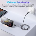 YESIDO CA160 1,2 m 60 W USB-C/Typ-C auf Typ-C Ladekabel mit automatischer Abschaltung – Bild 2