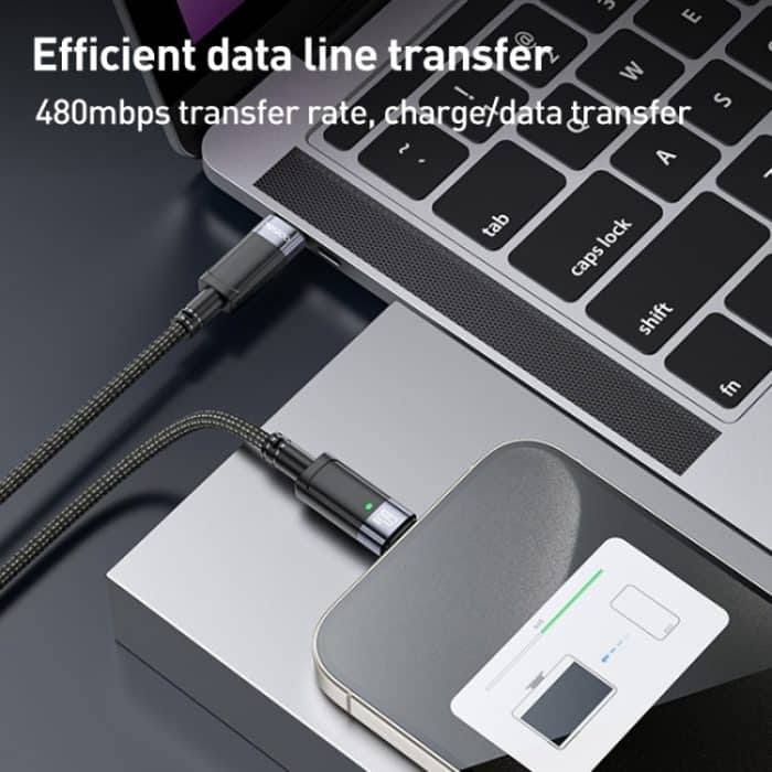 YESIDO CA160 1,2 m 60 W USB-C/Typ-C auf Typ-C Ladekabel mit automatischer Abschaltung – Bild 4