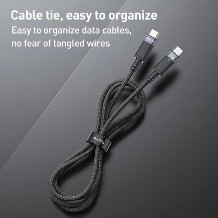 YESIDO CA160 1,2 m 60 W USB-C/Typ-C auf Typ-C Ladekabel mit automatischer Abschaltung – Bild 9