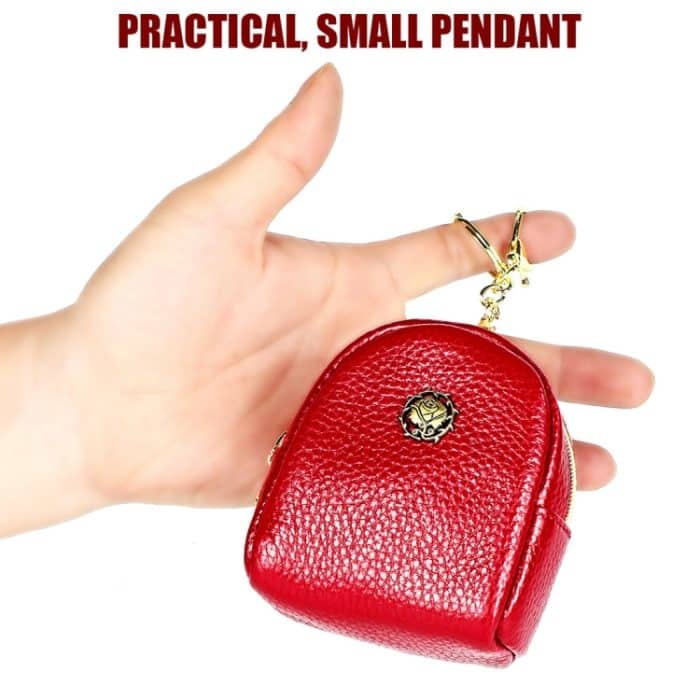 2028 Lady tragbare kleine Kosmetiktasche Leder Reißverschluss Geldbörse – Bild 4