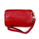 2033 Damen-Portemonnaie aus Leder, tragbar, mit Reißverschluss, kleine Kosmetiktasche mit Umhängeband – Bild 3