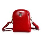 6062 Damen-Umhängetasche aus Ölwachs-Leder im Retro-Stil, kleine Handytasche, 6062 Red, 6062 Blue, 6062 Brown, 6062 Black