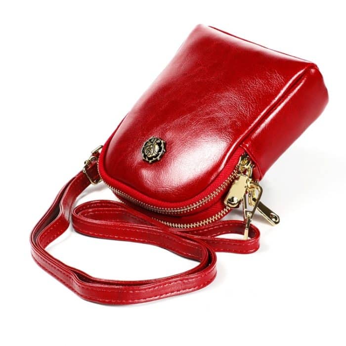 6062 Damen-Umhängetasche aus Ölwachs-Leder im Retro-Stil, kleine Handytasche, 6062 Red, 6062 Blue, 6062 Brown, 6062 Black – Bild 2
