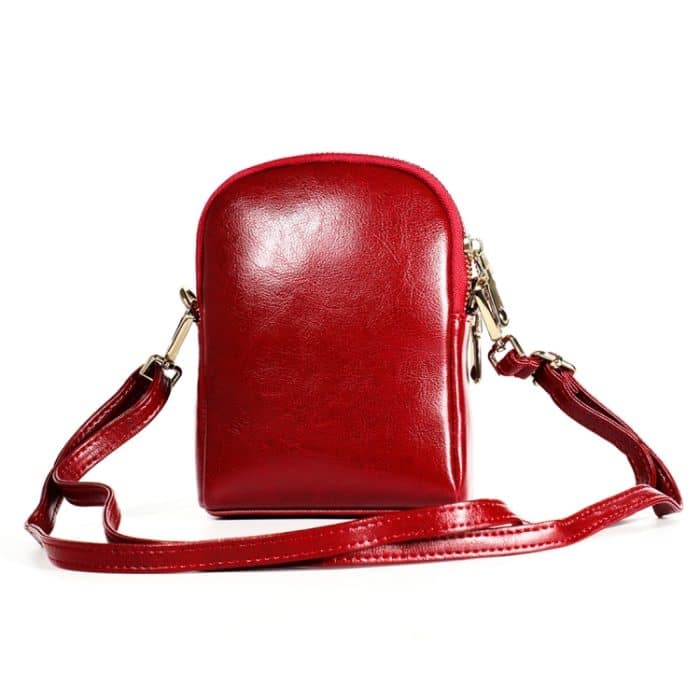6062 Damen-Umhängetasche aus Ölwachs-Leder im Retro-Stil, kleine Handytasche, 6062 Red, 6062 Blue, 6062 Brown, 6062 Black – Bild 3
