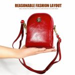 6062 Damen-Umhängetasche aus Ölwachs-Leder im Retro-Stil, kleine Handytasche, 6062 Red, 6062 Blue, 6062 Brown, 6062 Black – Bild 4