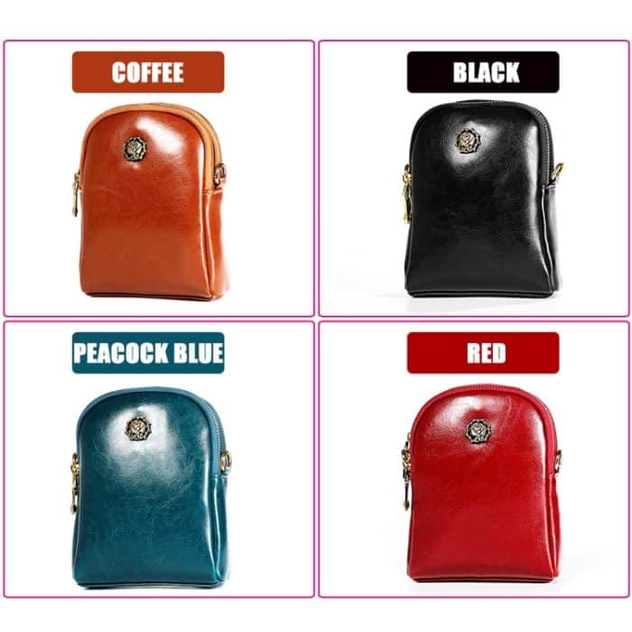 6062 Damen-Umhängetasche aus Ölwachs-Leder im Retro-Stil, kleine Handytasche, 6062 Red, 6062 Blue, 6062 Brown, 6062 Black – Bild 9